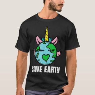 Camiseta Salve a Terra Unicorn Rosto Rosto Ambiente Bonito