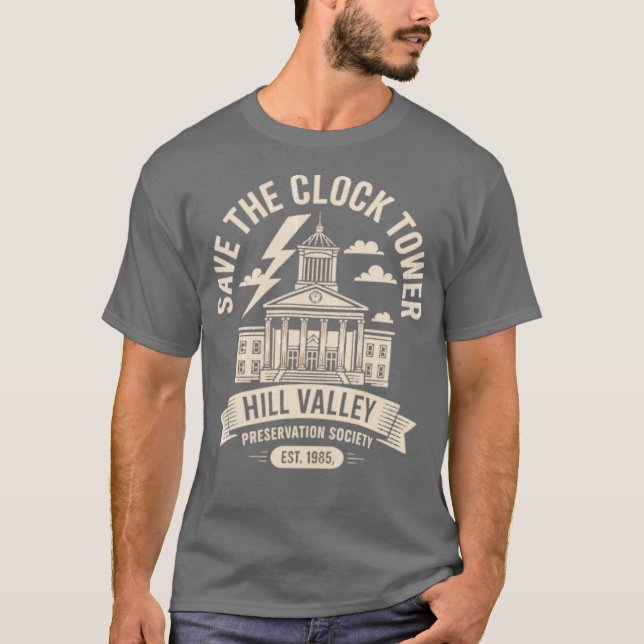 Camiseta Salve a torre de relógio clássica (Frente)
