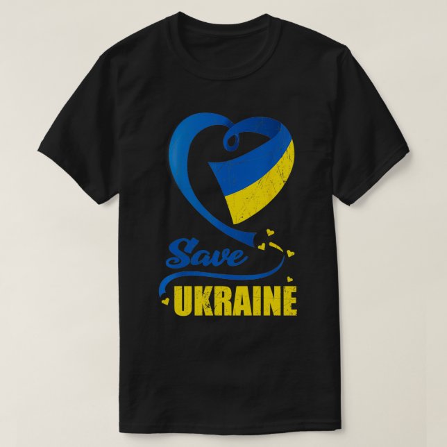 Camiseta Salve a Ucrânia I com o apoio da Ucrânia (Frente do Design)