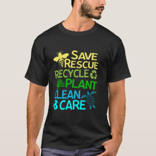 Camiseta Salve Abelhas Resgate Animais Recicle Plástico Dia