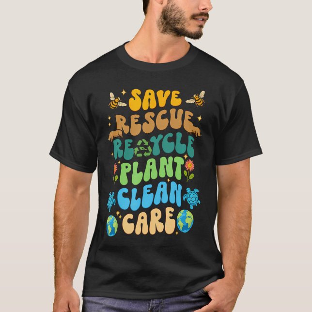 Camiseta Salve Abelhas Resgate Animais Recicle Plástico Ter (Frente)