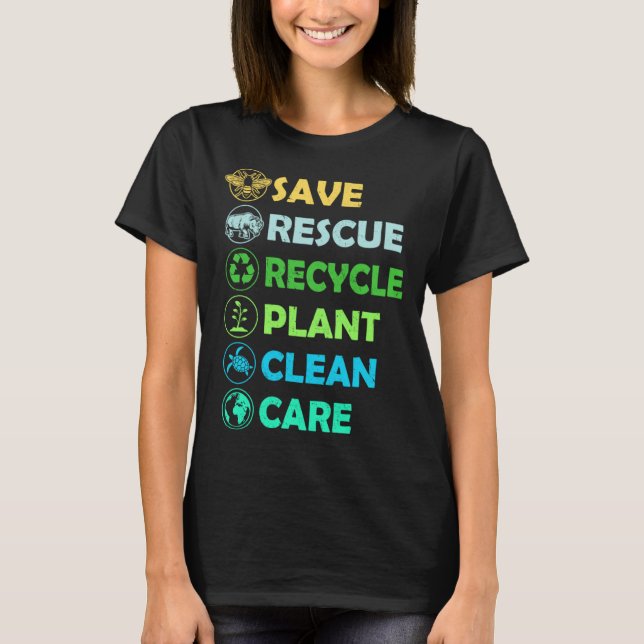 Camiseta Salve Abelhas Resgate Animais Recicle Plásticos Di (Frente)
