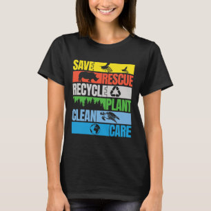 Camiseta Salve Abelhas Salvando Animais Limpos No Mar Dia d
