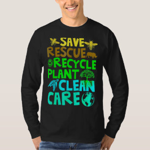 Camiseta Salve Abelhas Salvando Animais Reciclar Plastict E