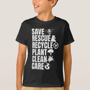 Camiseta Salve Abelhas Salvando Animais Reciclar Plastict E