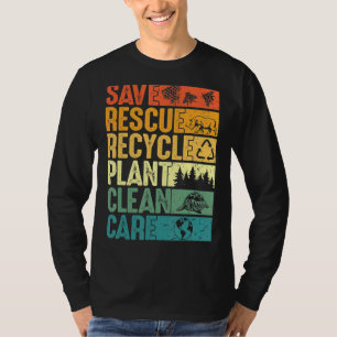 Camiseta Salve Abelhas Salvando Árvores Vegetais Limpos Mar
