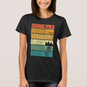 Camiseta Salve Abelhas Salvando Árvores Vegetais Limpos Mar