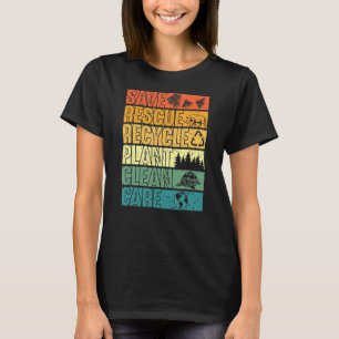 Camiseta Salve Abelhas Salvando Árvores Vegetais Limpos Mar