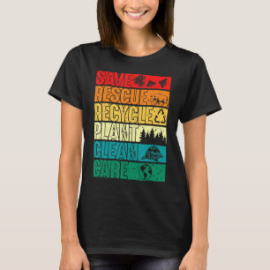Camiseta Salve Abelhas Salvando Árvores Vegetais Limpos Mar