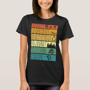 Camiseta Salve Abelhas Salvando Árvores Vegetais Limpos Mar