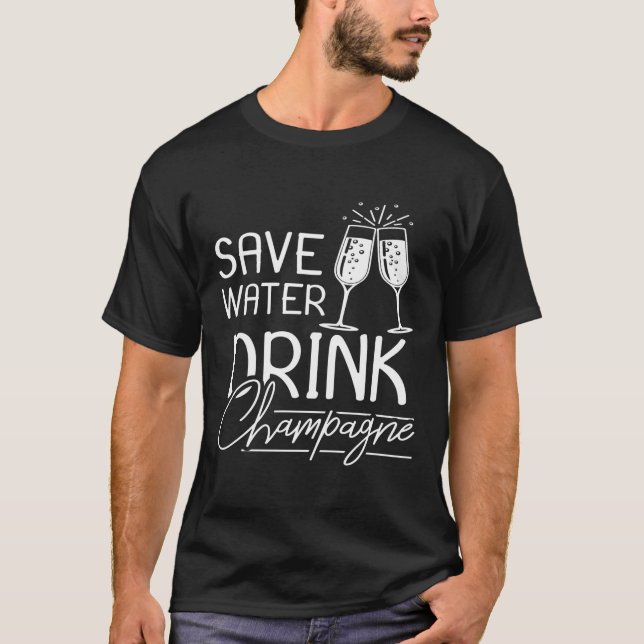 Camiseta Salve Água Bebida Champanhe Humoroso Sayi (Frente)