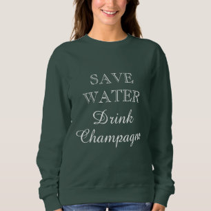 Camiseta Salve água Bebida Champanhe verde-giro