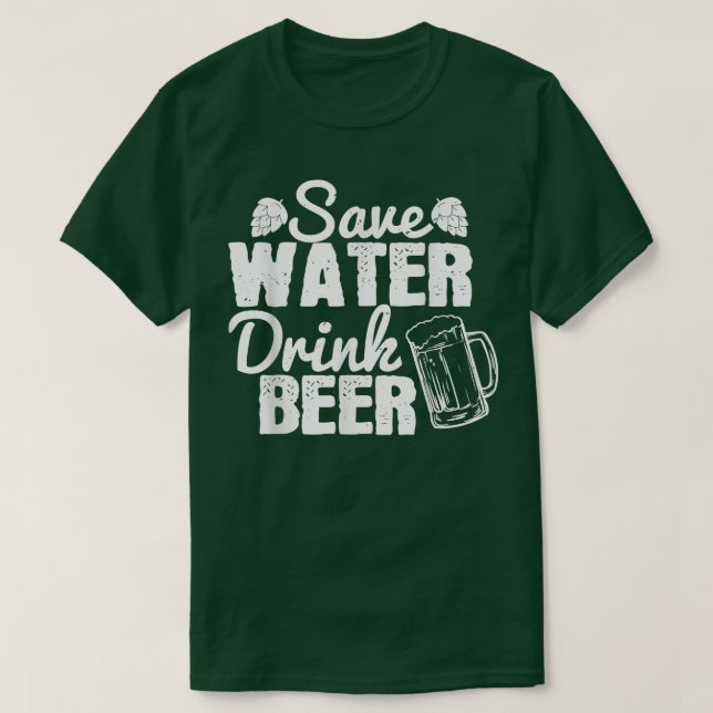 Camiseta Salve Água Cerveja, cerveja dizendo barriga de cer (Frente do Design)
