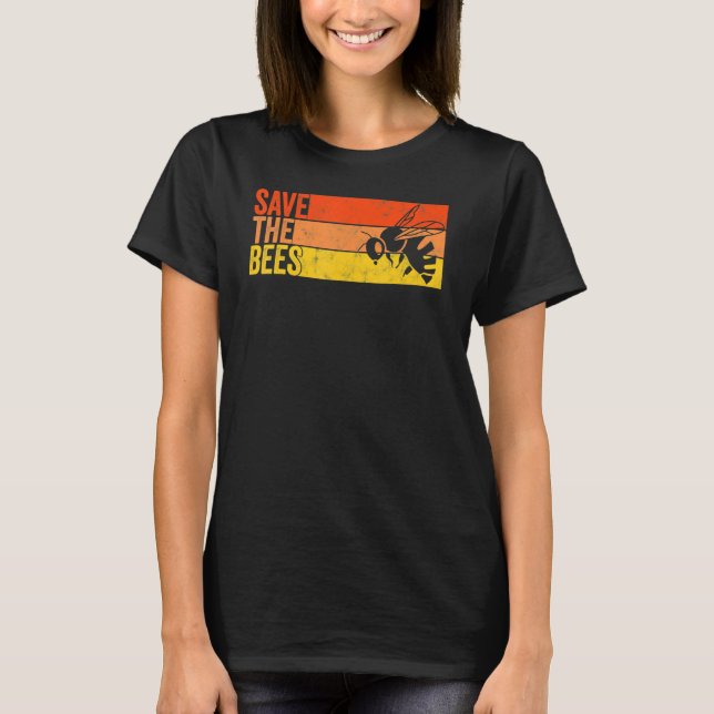 Camiseta Salve As Abelhas Abelha Retro Apicultor (Frente)