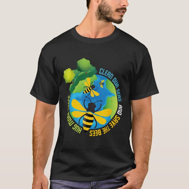 Camiseta Salve As Abelhas - Proteção Ambiental Dia Da Terra (Frente)