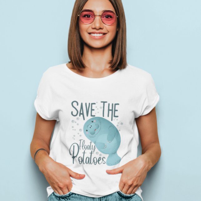 Camiseta Salve as batatas flutuantes manateiras engraçadas  (Criador carregado)