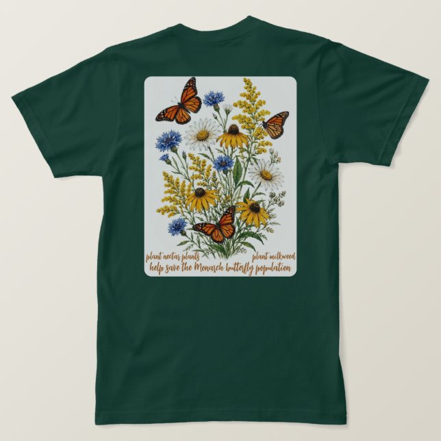 Camiseta Salve as Borboletas Monarca (Verso do Design)