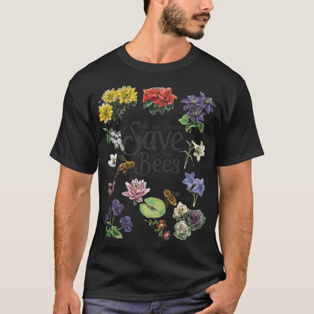 Camiseta Salve As Flores De Abelhas O Clipart De Declínio D (Frente)