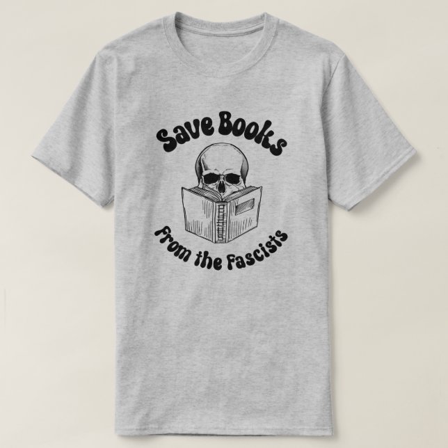 Camiseta Salve livros dos fascistas (Frente do Design)