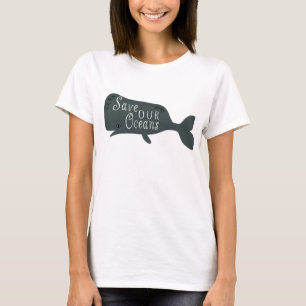 Camiseta Salve nossa baleia ambiental oceânica