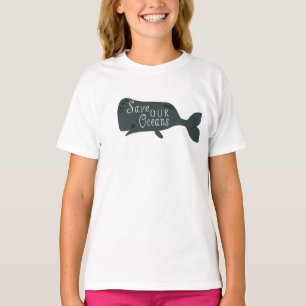 Camiseta Salve nossa baleia ambiental oceânica