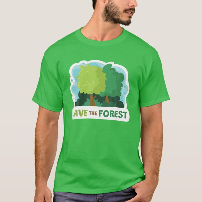 Camiseta Salve nossa floresta, ambiente saudável para energ (Frente)