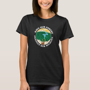 Camiseta Salve nossa floresta Proteja nosso ambiente selvag