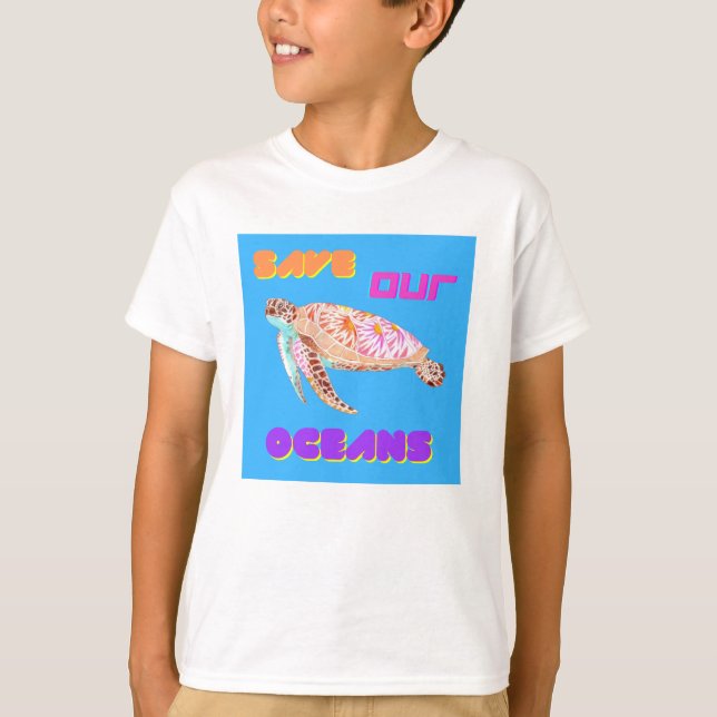 Camiseta Salve nossa tartaruga oceânica (Frente)