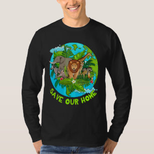 Camiseta Salve nosso Aniversário do Planeta do Dia da Terra