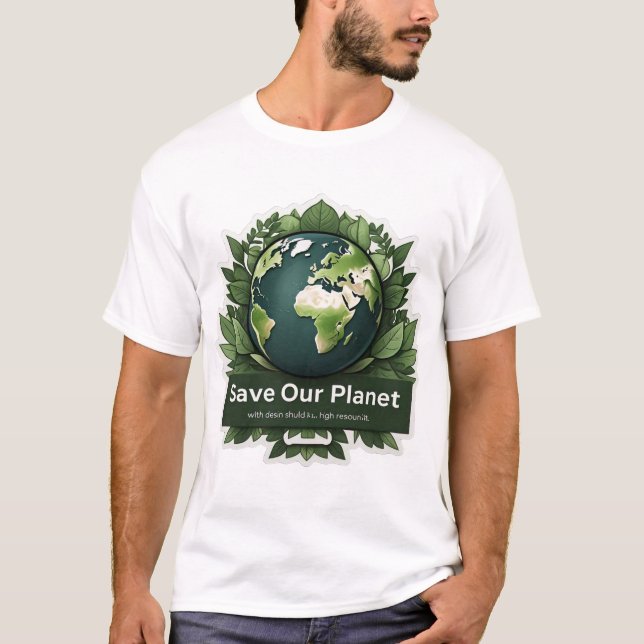 Camiseta Salve nosso planeta - Des ecologicamente compatíve (Frente)