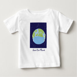 Camiseta Salve nosso planeta Terra do Espaço Exterior Estre