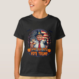 Camiseta Salve Nossos Animais Votem Trump Amantes de Gatos