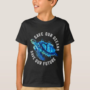 Camiseta Salve nossos oceanos Turtle Earth Day Pro Environm