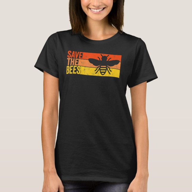 Camiseta Salve O Abelhas De Bumblebee Retro Beekeeper 2 (Frente)
