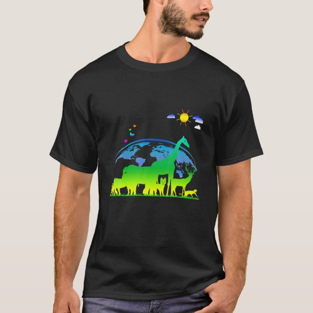 Camiseta Salve O Ambiente Do Dia Da Terra Verde (Frente)