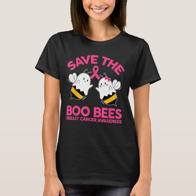 Camiseta Salve o Cancer de mama das abelha Boo (Frente)