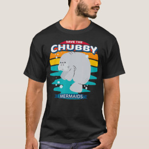 Camiseta Salve O Chubby Mermaid Retro Vintage Manatee