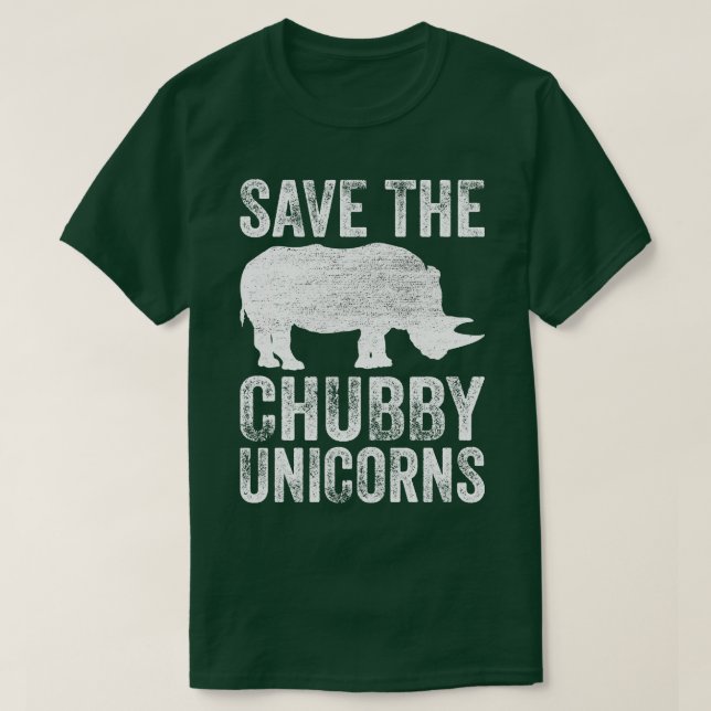 Camiseta Salve O Chubby Unicorns Engraçado 1 (Frente do Design)