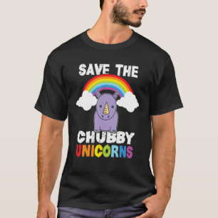 Camiseta Salve O Chubby Unicórns Engraçado Cute Rhino Rai