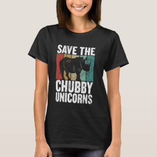 Camiseta Salve O Chubby Unicorns Fat Rino Rhinoceros Retro