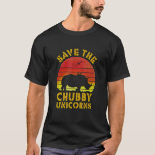 Camiseta Salve O Chubby Unicorns Retro Vintage Rhino 1