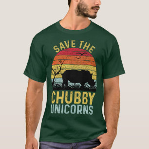 Camiseta Salve O Chubby Unicorns Vintage Funny Rhino