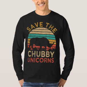 Camiseta Salve O Chubby Unicorns Vintage Funny Rhino Anima