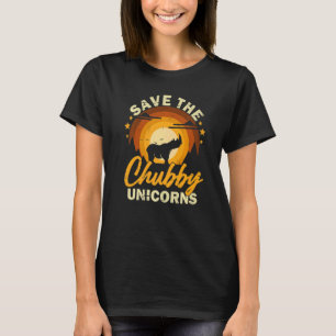 Camiseta Salve o Chubby Unicórns Vintage Funny Rhino Anima