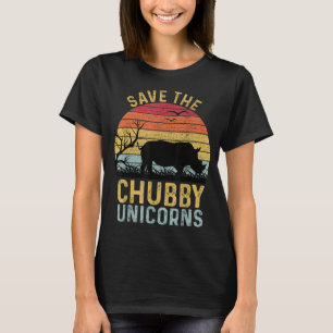 Camiseta Salve O Chubby Unicorns Vintage Funny Rhino Anima