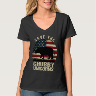 Camiseta Salve O Chubby Unicorns Vintage Retro Rhino Anim