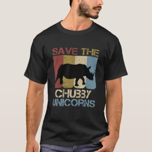 Camiseta Salve O Chubby Unicorns Vintage Retro Rhino Anim