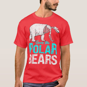 Camiseta Salve O Design Do Urso Polar Para A Mudança Climát