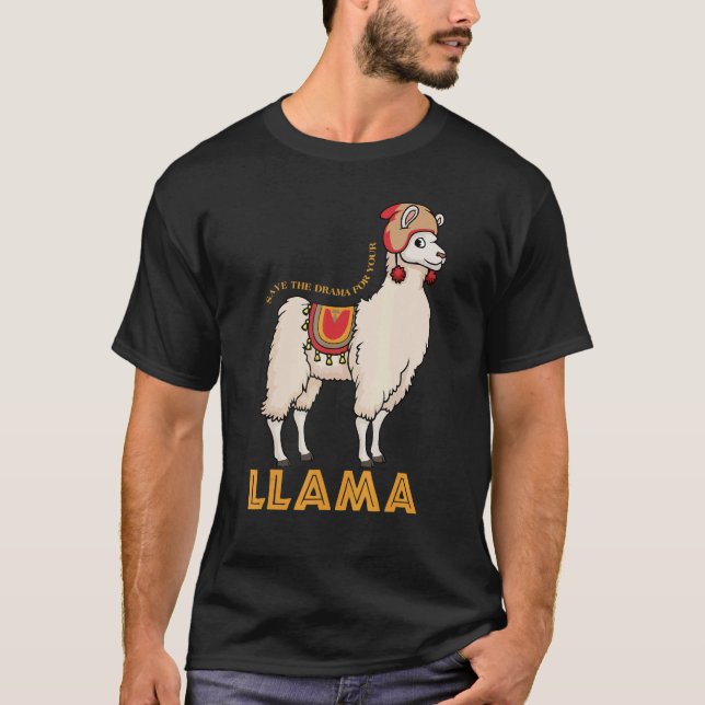 Camiseta Salve O Drama Para O Seu Llama Cute Animal 1 (Frente)