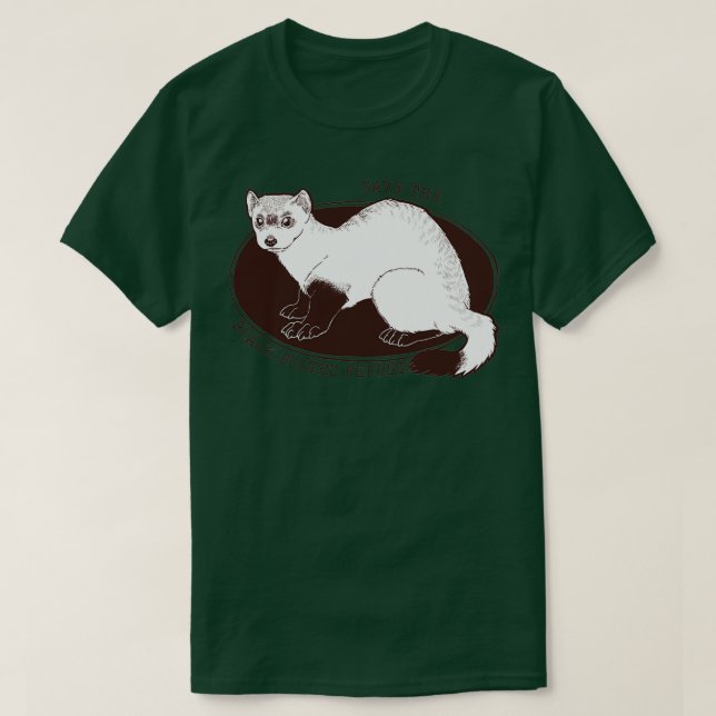 Camiseta Salve O Ferret Americano Blackfoted Ferret (2) (Frente do Design)